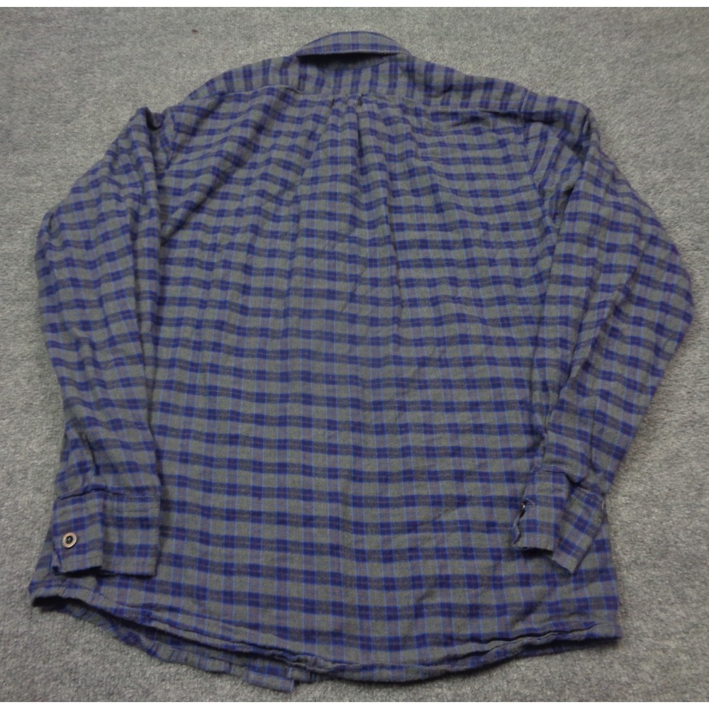 Blue Plaid Men's Casual Button Down Shirt - Picture 2 of 15